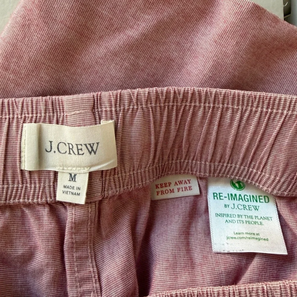 J.Crew Womens Medium Red Cotton Drawstring Elastic Waist Lounge Pants